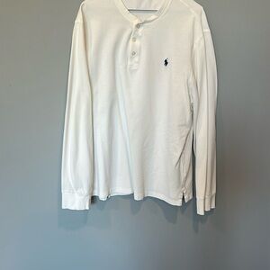 Ralph Lauren Men's White Henley Long Sleeve